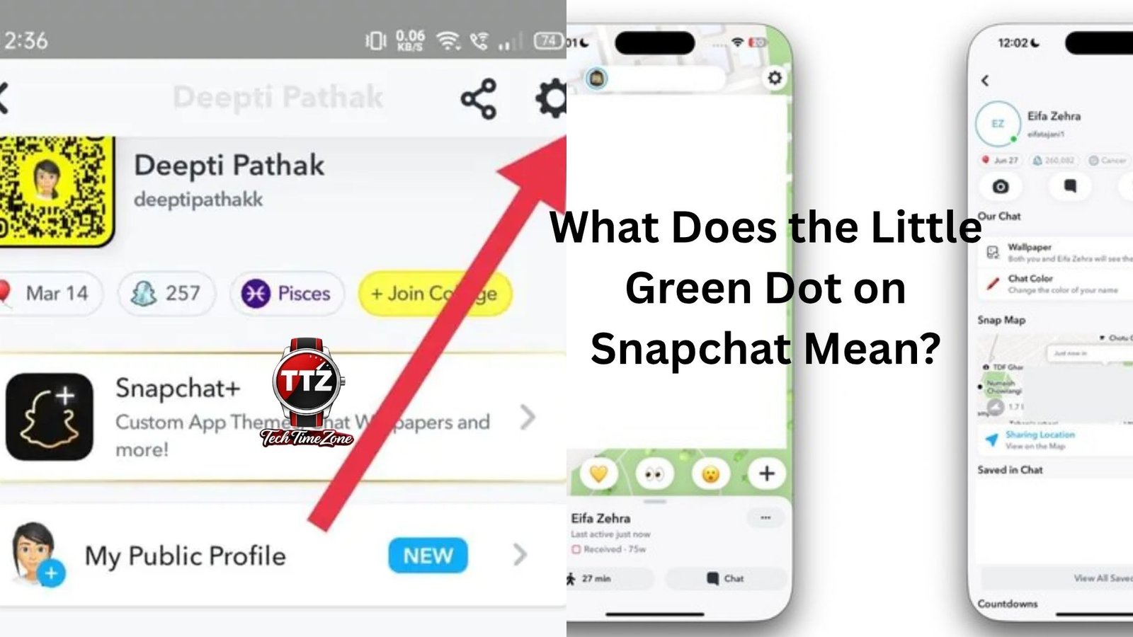 what does the little green dot on snapchat mean